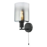 Pagazzi Marcel Matte Black Smoked Glass Wall Light
