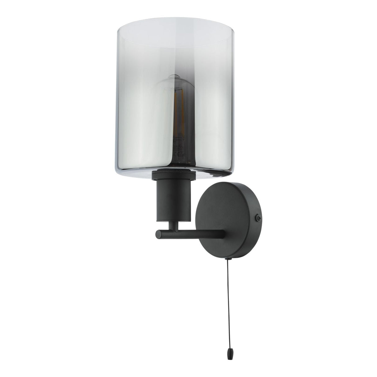 Pagazzi Marcel Matte Black Smoked Glass Wall Light