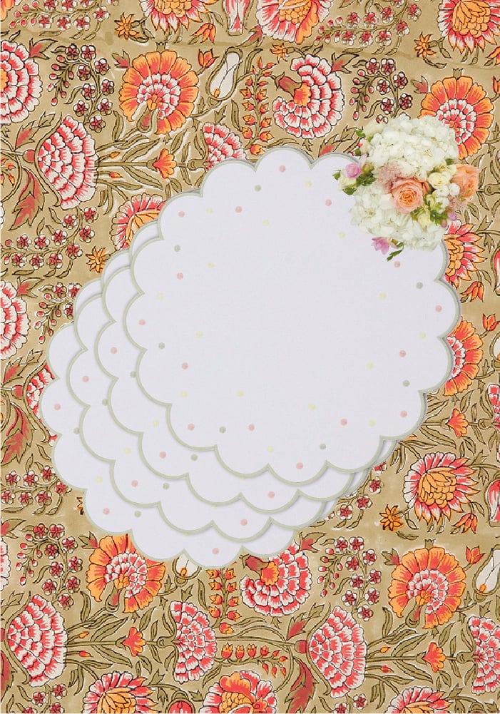 Casa by Josephine Jenno Scalloped Garden Round Placemats - Set of 4