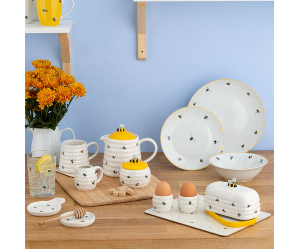 Price & Kensington Sweet Bee Porcelain Side Plate, 20.5cm, White