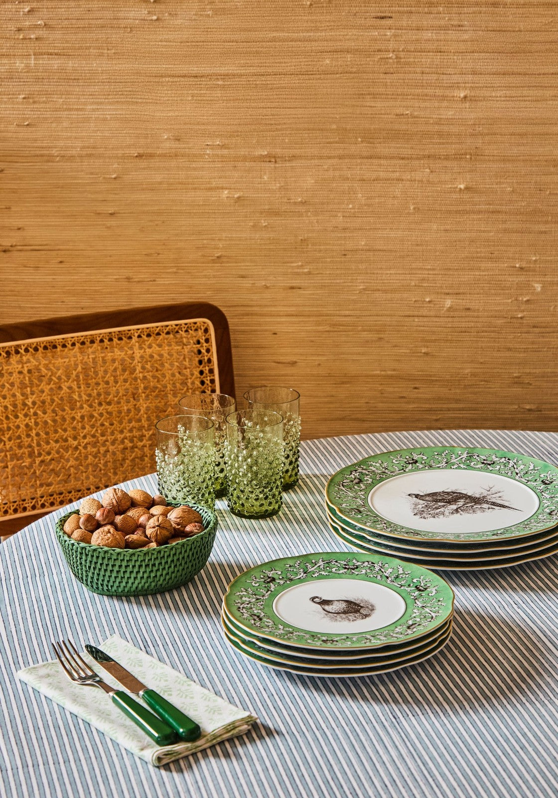 Shop Casa by Josephine Jenno Mayfair Tray Hold All Rattan Basket Green