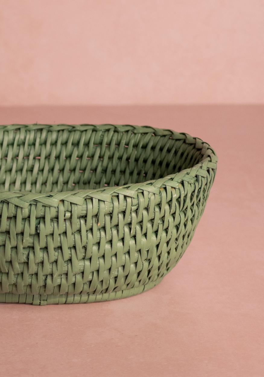 Shop Casa by Josephine Jenno Mayfair Tray Hold All Rattan Basket Green