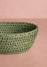 Shop Casa by Josephine Jenno Mayfair Tray Hold All Rattan Basket Green