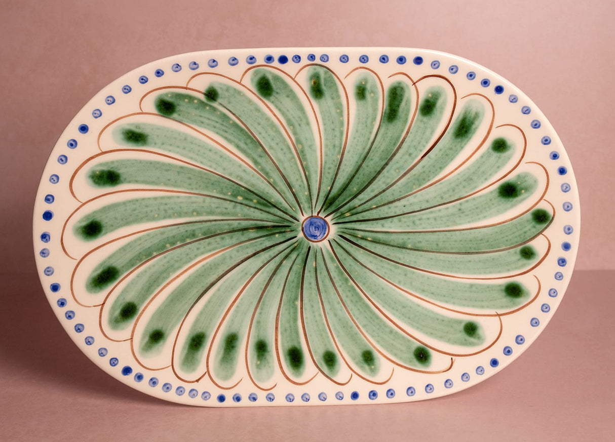 Casa by Josephine Jenno Peacock Serving Plate - Green