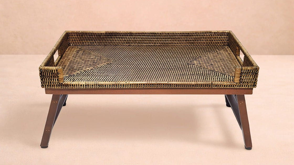 Casa by Josephine Jenno Rattan Breakfast Tray - Brown