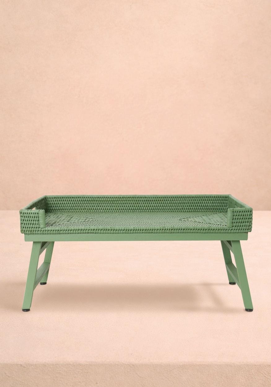 Casa by Josephine Jenno Rattan Breakfast Tray - Green