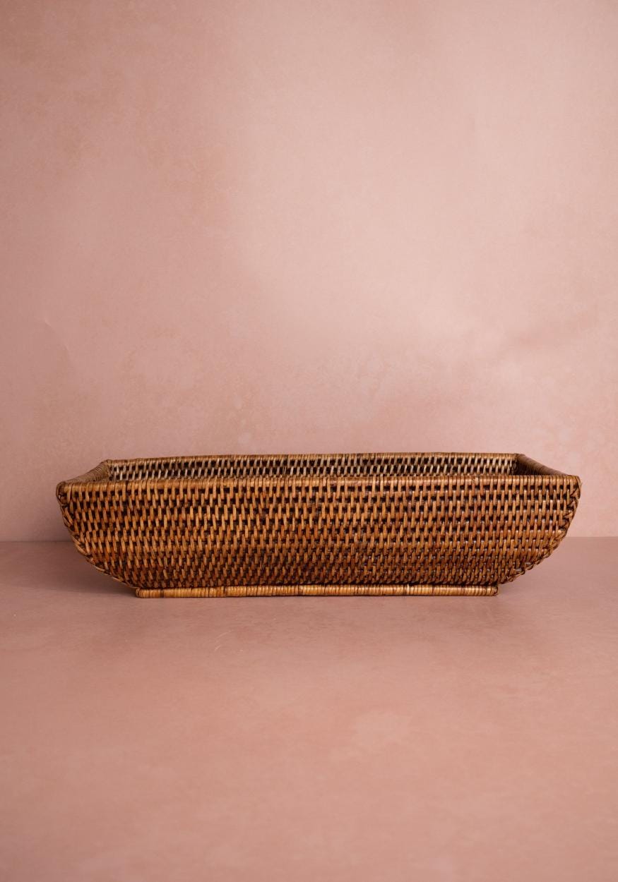 Casa by Josephine Jenno Wiltshire Long Rattan Basket - Classic Brown