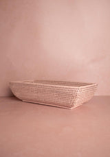 Casa by Josephine Jenno Wiltshire Long Rattan Basket Pink