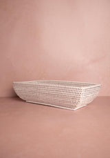Casa by Josephine Jenno Wiltshire Long Rattan Basket - White