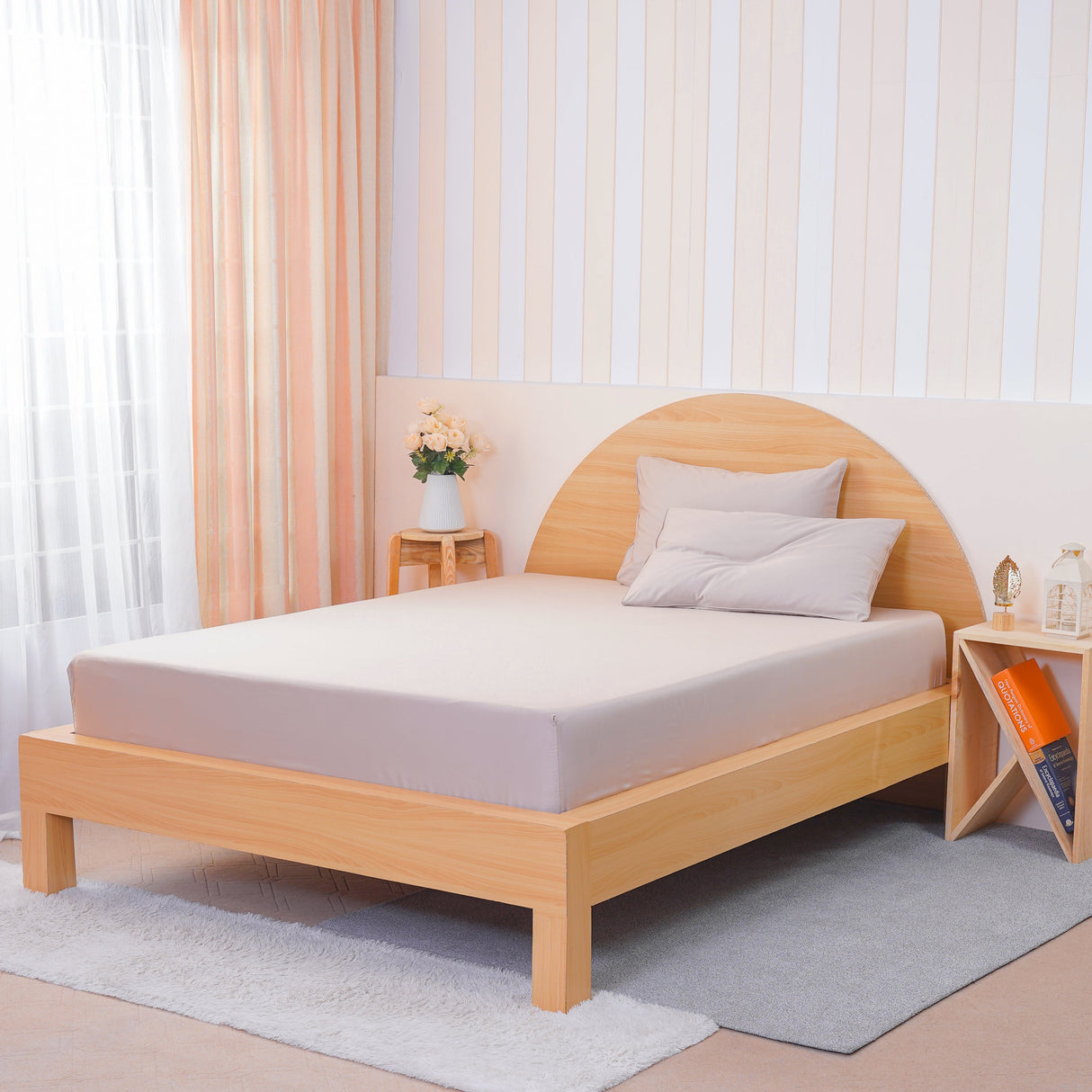 SHEET STORY Ackly Bamboo Beige Fitted Sheet