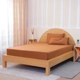 SHEET STORY Ackly Bamboo - Terracotta Orange Fitted Sheet