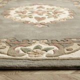 Shensi Grey Medallion Rug - 100% pure wool