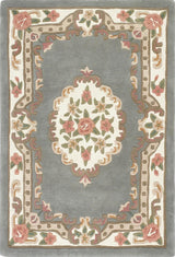 Shensi Grey Medallion Rug - 100% pure wool
