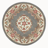 Shensi Grey Medallion Rug - 100% pure wool