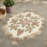 Shensi Grey Medallion Rug - 100% pure wool
