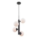 Pagazzi Shia Opal Glass & Matt Black 4-Light Pendant