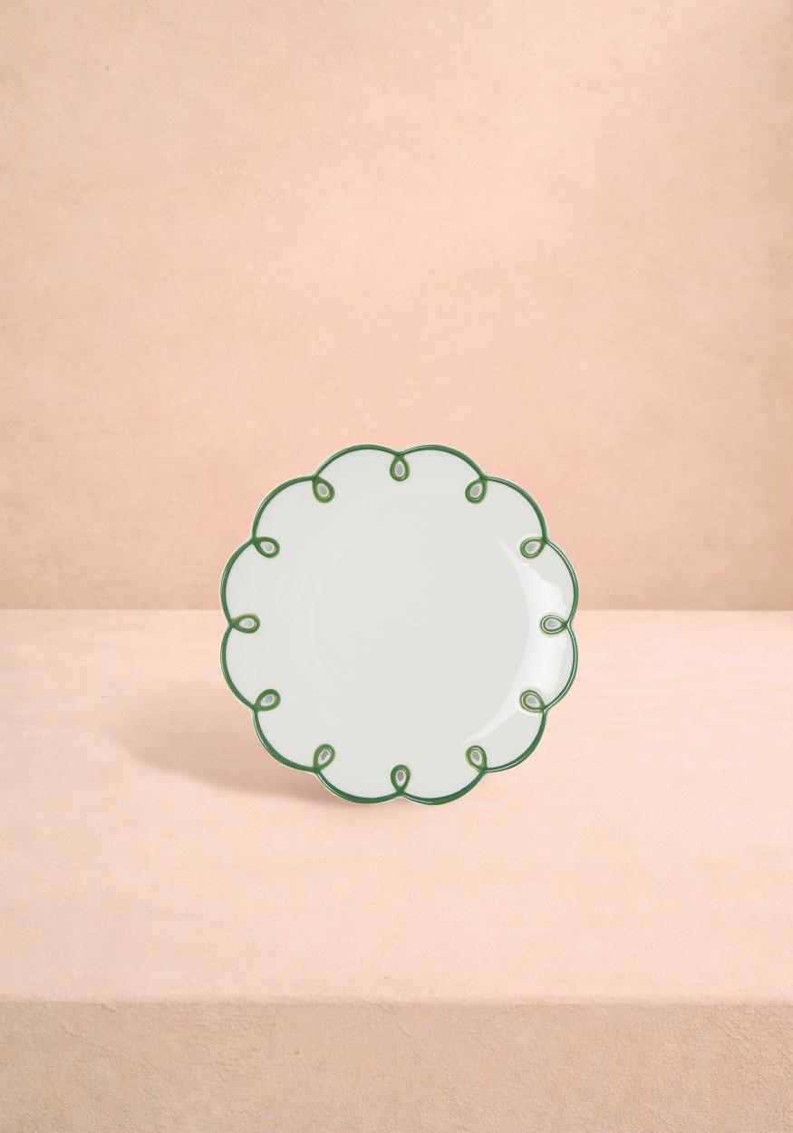 Casa by Josephine Jenno Glorious Green Scalloped Side Plates - Set of 4