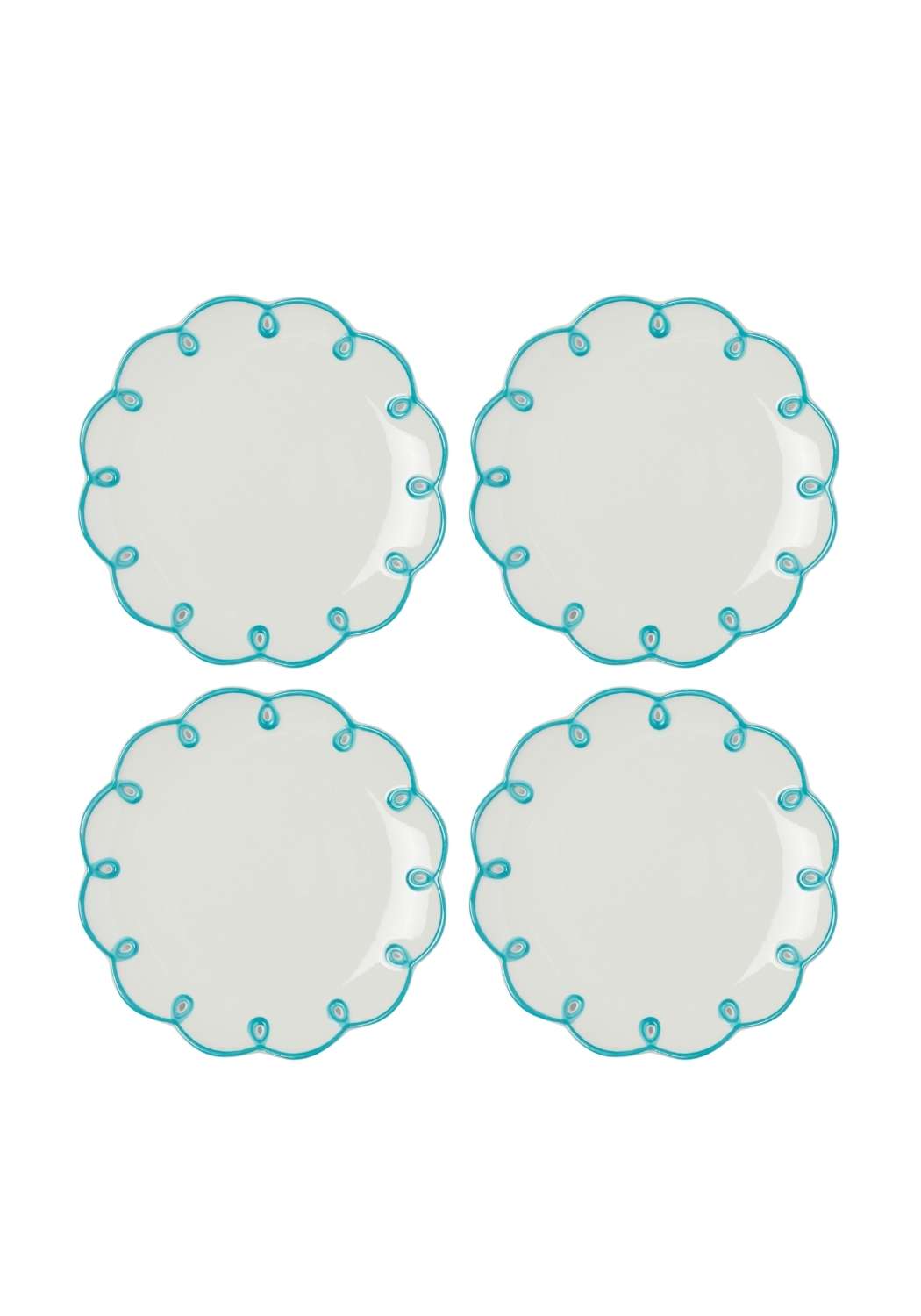 Casa by Josephine Jenno Sky Blue Scalloped Side Plates - Set of 4