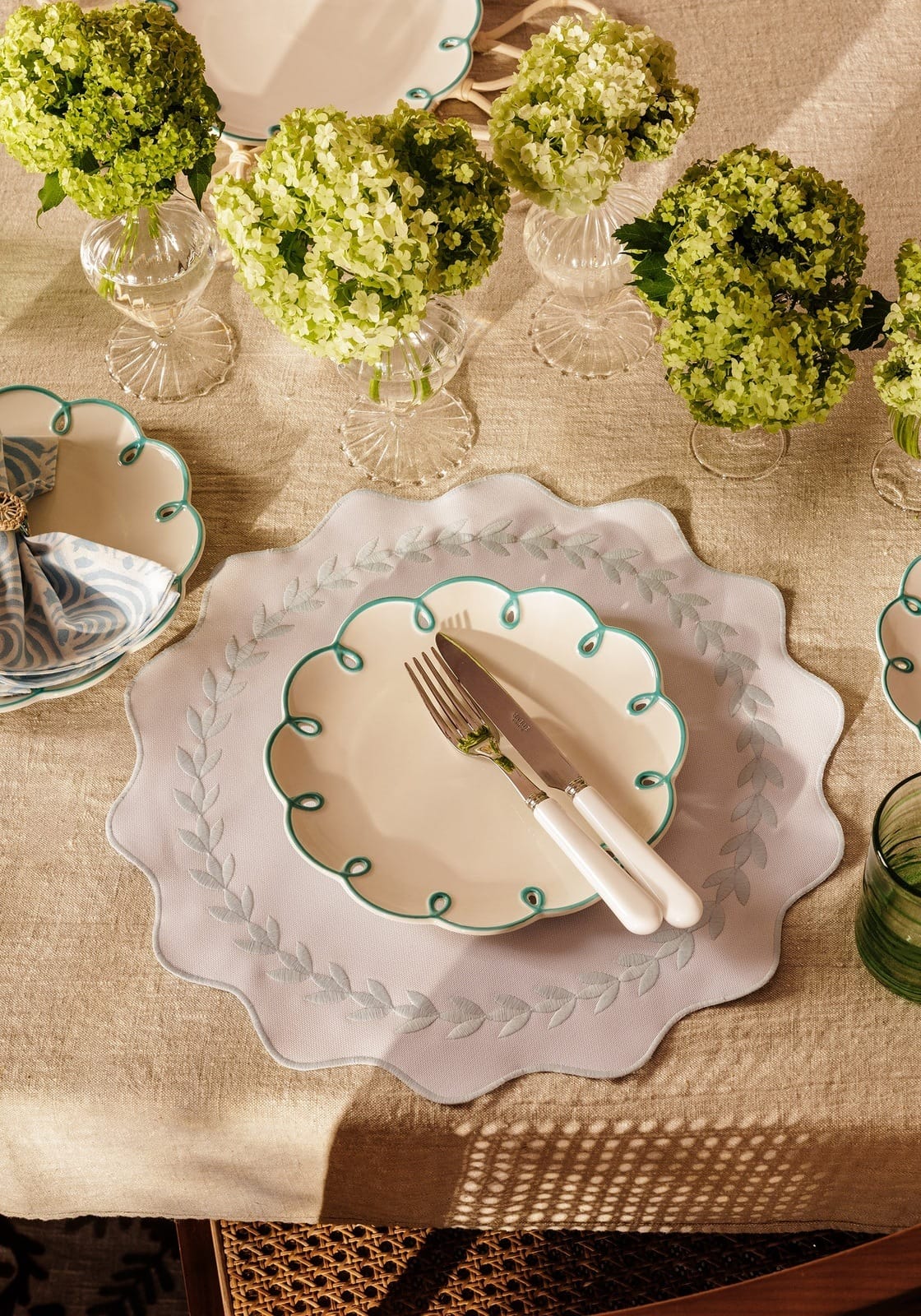 Casa by Josephine Jenno Sky Blue Scalloped Side Plates - Set of 4