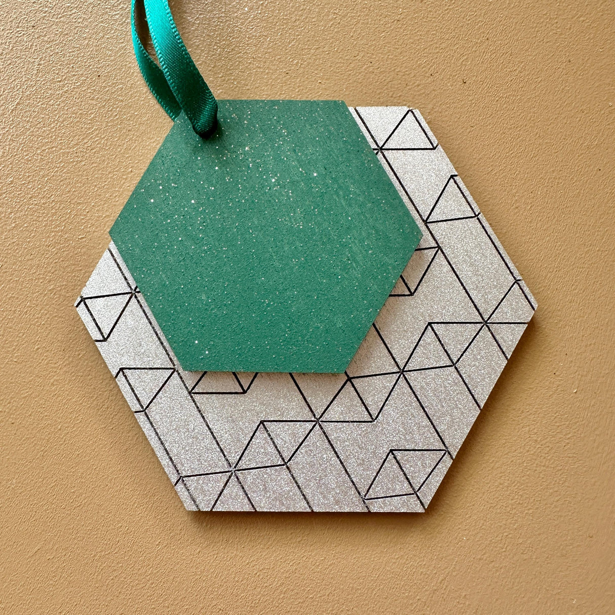 Geometric Wooden Christmas Ornaments