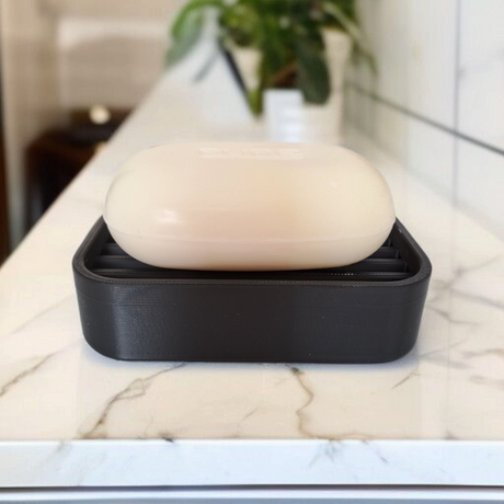 Filamora Studios Modern Ribbed Soap Dish with Drainage Holder