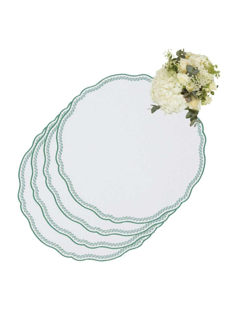 Casa by Josephine Jenno Smart Green Trim Placemats - Set of 4