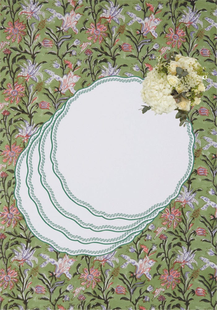 Casa by Josephine Jenno Smart Green Trim Placemats - Set of 4