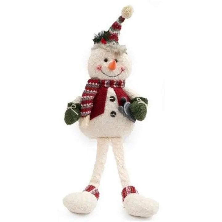 Blush & Bale Dangly Leg Snowman - H72cm x W24cm x D12cm