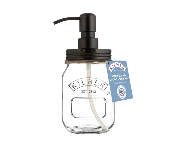 Kilner Glass Liquid Soap & Lotion Dispenser with Stainless Steel Pump
