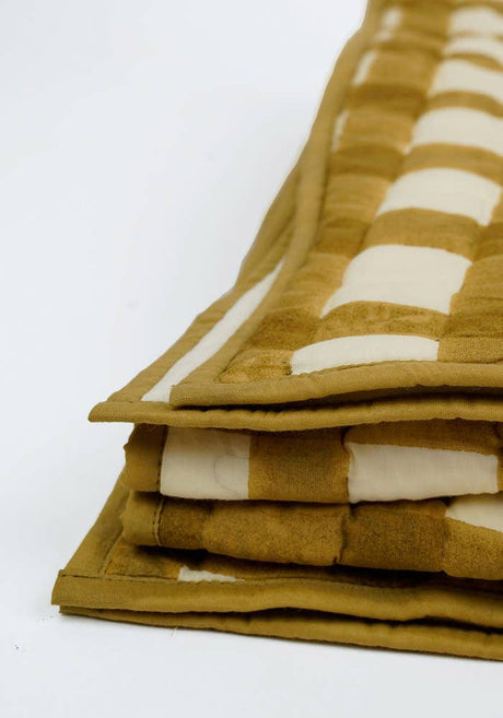 Casa by Josephine Jenno Soft Cotton Mustard Grid Quilt