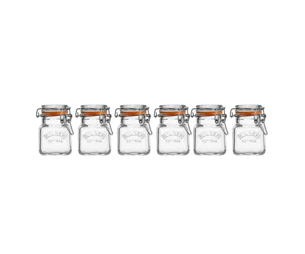 Kilner Glass Clip Top Spice Jar Set with Wooden Crate