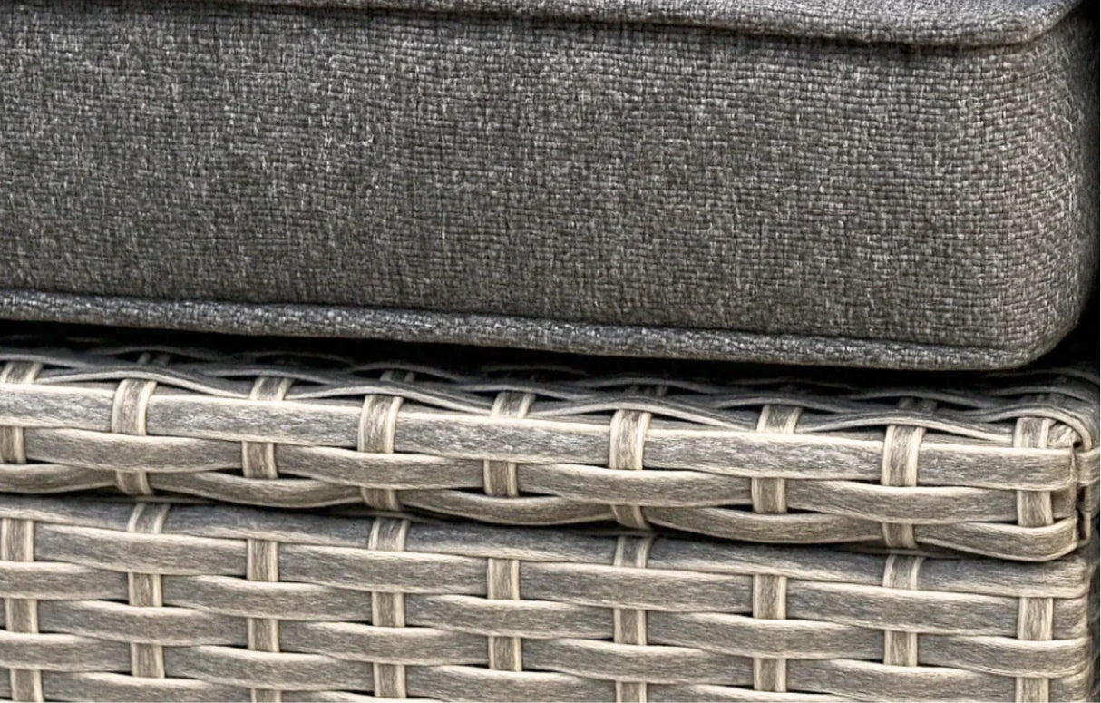 MINT Outdoor Stockholm Grey 4 Seater Rattan Chaise Lounge Set & Armchair
