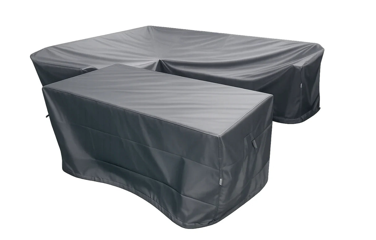 MINT Outdoor Stockholm 6 Seater Grey Rattan Corner Set & Cover Bundle