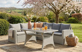 MINT Outdoor Stockholm Grey 6 Seater Rattan Corner Dining Lounge Set