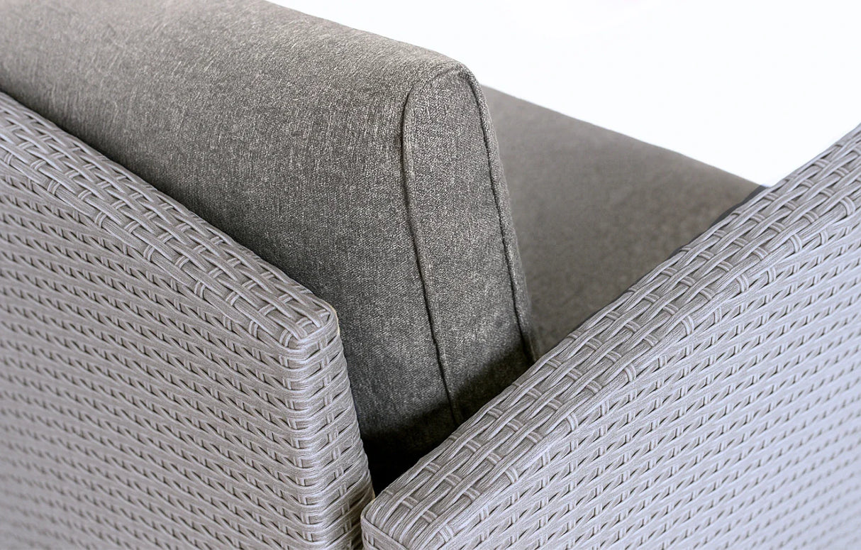MINT Outdoor Stockholm 6 Seater Grey Rattan Corner Set & Cover Bundle
