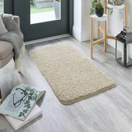 Washable Stone Shaggy Rug - 100% polypropylene
