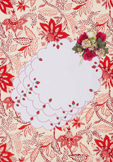 Casa by Josephine Jenno Strawberry Round Scalloped Placemats - Set of 4