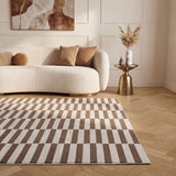 The Rugs Loft Striped Brown Rug