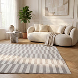 The Rugs Loft Striped Grey Rug