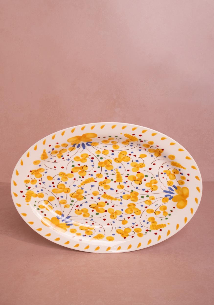 Casa by Josephine Jenno Sunshine Daisy Oval Serving Plate