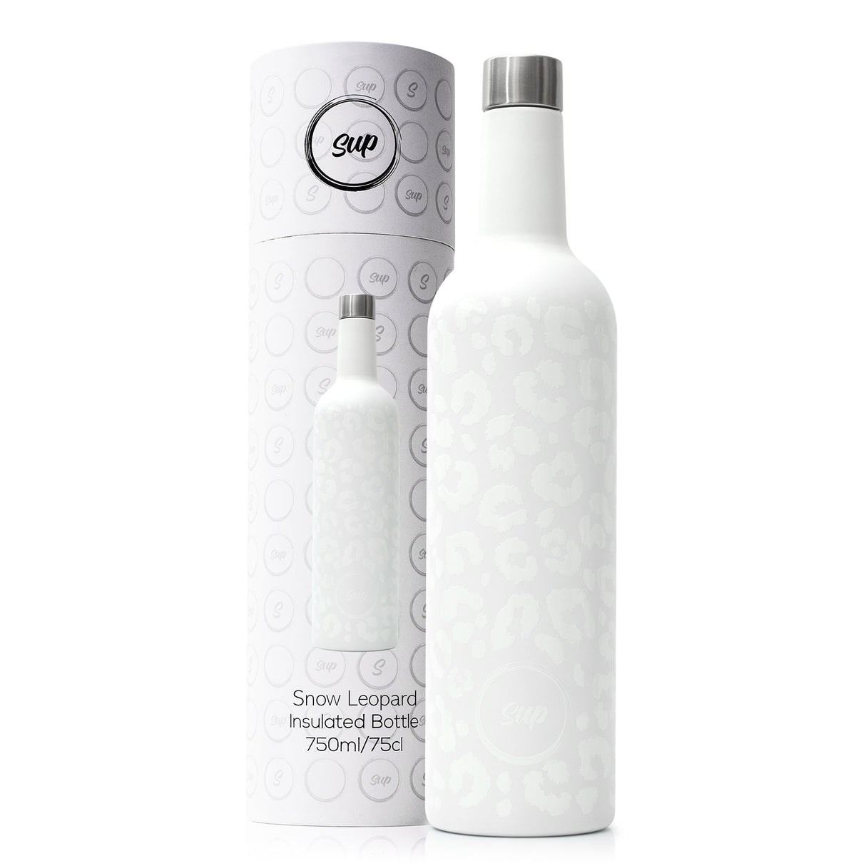Sup drinkware Insulated Wine Bottle Snow Leopard