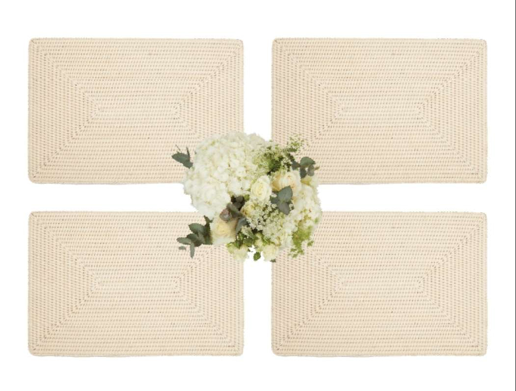 Casa by Josephine Jenno Surrey Rattan Rectangle Placemats Sand - Set of 4