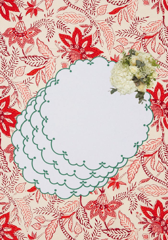Casa by Josephine Jenno Sweet Greens Round Placemats - Set of 4