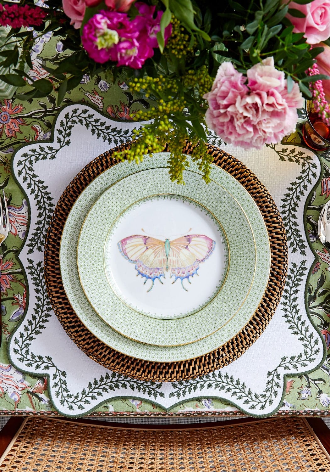 Casa by Josephine Jenno Tabitha Green Wreath Placemats - Set of 4
