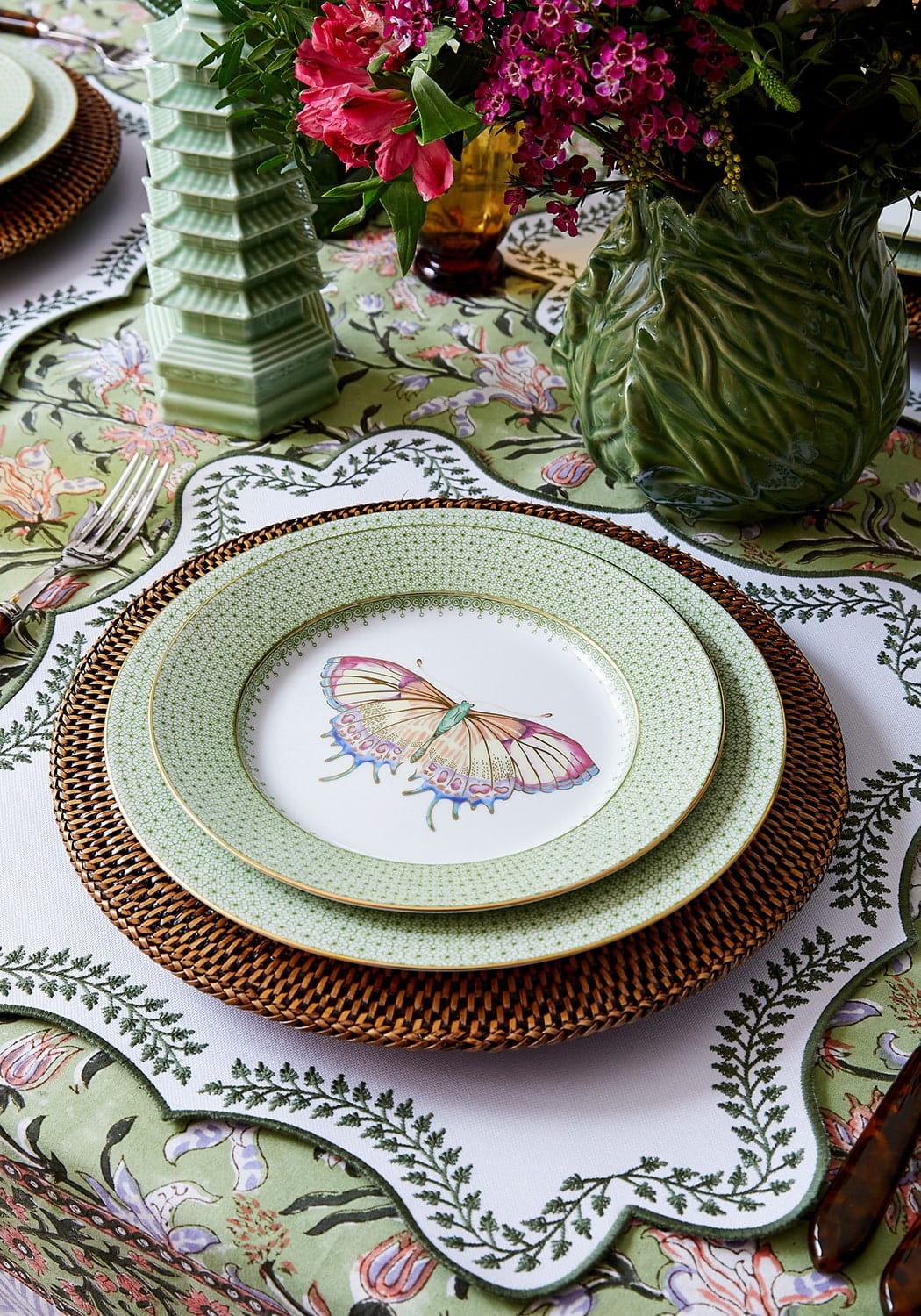 Casa by Josephine Jenno Tabitha Green Wreath Placemats - Set of 4