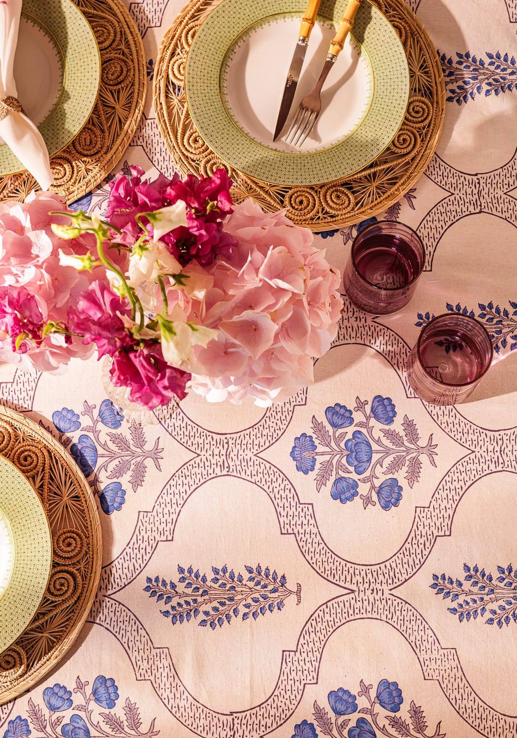 Casa by Josephine Jenno Flora Blue Tablecloth