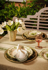 Casa by Josephine Jenno Jemima Linen Tablecloth - Green Stripe