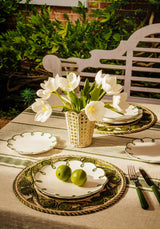 Casa by Josephine Jenno Jemima Linen Tablecloth - Green Stripe