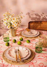 Kensington Bow Pink Cotton Tablecloth with Ric Rac | Casa by Josephine Jenno