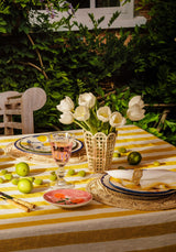 Casa by Josephine Jenno Lucinda Yellow Stripe Linen Tablecloth